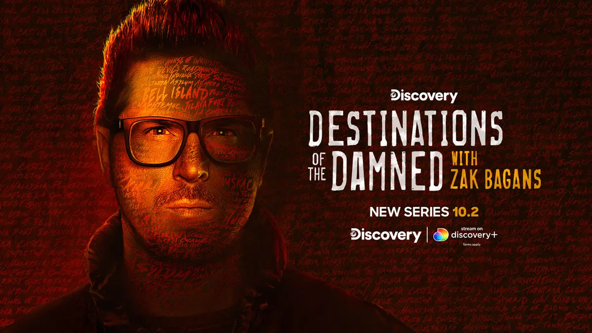 bg cover for Destinations of the Damned with Zak Bagans